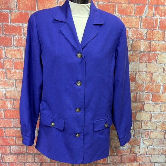 Requirements Petite Vintage Button Front Blazer - Picture 1 of 8